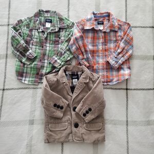 Carter's 12 Months 2 Plaid Shirts And Corduroy Jacket
